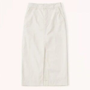 NWT Abercrombie Utility Cargo Midi Slit Skirt Cream S